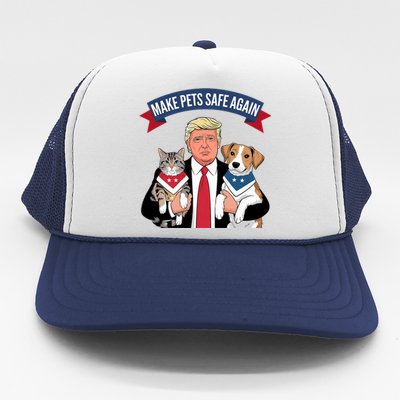 Make Pets Safe Again Cats And Dogs 2024 Trump Harris Debate Trucker Hat