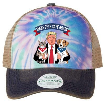 Make Pets Safe Again Cats And Dogs 2024 Trump Harris Debate Legacy Tie Dye Trucker Hat