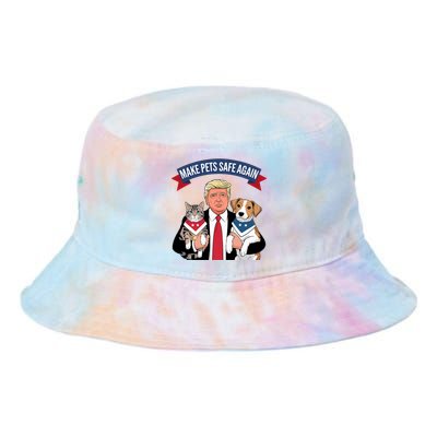 Make Pets Safe Again Cats And Dogs 2024 Trump Harris Debate Tie Dye Newport Bucket Hat