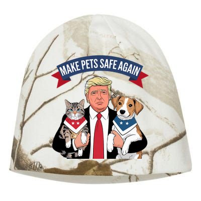 Make Pets Safe Again Cats And Dogs 2024 Trump Harris Debate Kati - Camo Knit Beanie