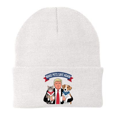 Make Pets Safe Again Cats And Dogs 2024 Trump Harris Debate Knit Cap Winter Beanie