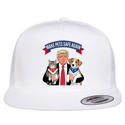 Make Pets Safe Again Cats And Dogs 2024 Trump Harris Debate Flat Bill Trucker Hat