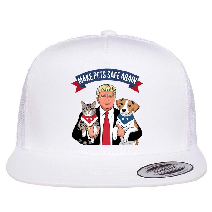 Make Pets Safe Again Cats And Dogs 2024 Trump Harris Debate Flat Bill Trucker Hat