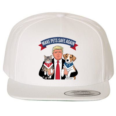 Make Pets Safe Again Cats And Dogs 2024 Trump Harris Debate Wool Snapback Cap