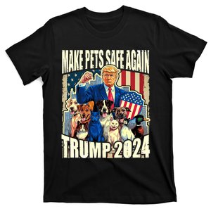 Make Pets Safe Again Trump 2024 Dogs Cats Ducks T-Shirt