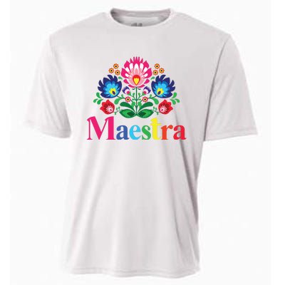 Maestra Proud Spanish Teacher Bilingual Teacher Latina Cooling Performance Crew T-Shirt