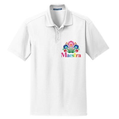 Maestra Proud Spanish Teacher Bilingual Teacher Latina Dry Zone Grid Polo