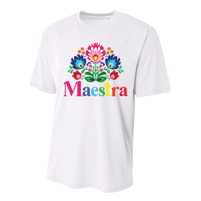 Maestra Proud Spanish Teacher Bilingual Teacher Latina Performance Sprint T-Shirt