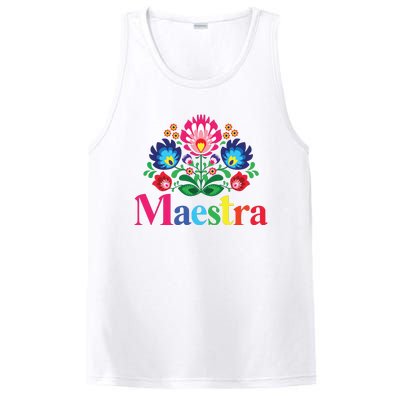 Maestra Proud Spanish Teacher Bilingual Teacher Latina PosiCharge Competitor Tank