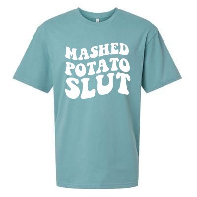 Mashed Potatoes Slut Matching Thanksgiving Friendsgiving Sweatshirt Sueded Cloud Jersey T-Shirt