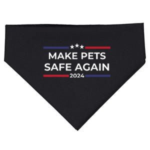 Make Pets Safe Again Funny Pet Safety Awareness USA-Made Doggie Bandana