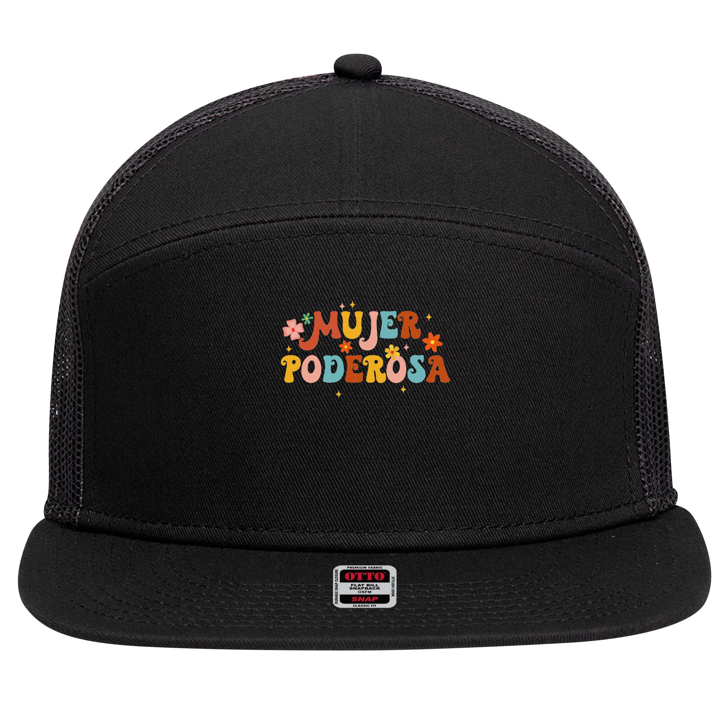 Mjer Poderosa Spanish Empowered Woman Latina Power Feminist 7 Panel Mesh Trucker Snapback Hat