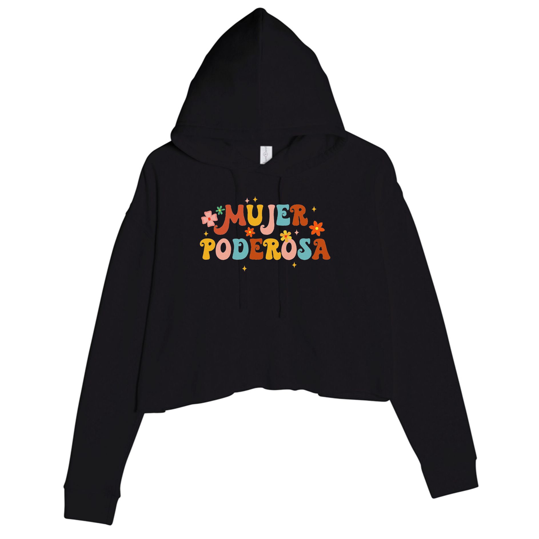 Mjer Poderosa Spanish Empowered Woman Latina Power Feminist Crop Fleece Hoodie