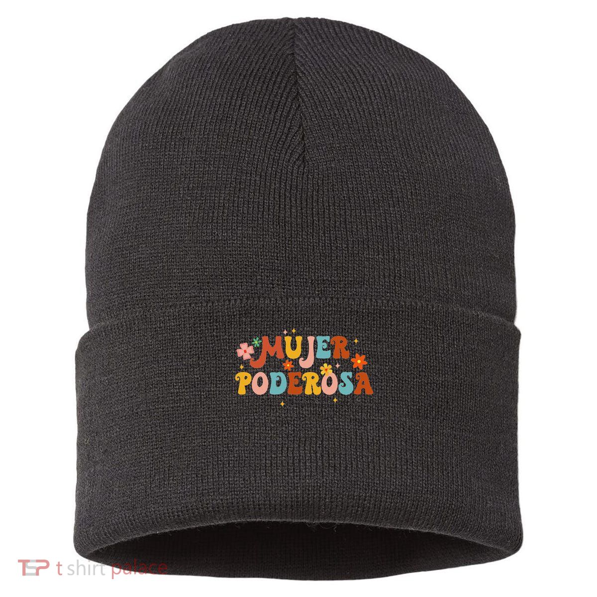 Mjer Poderosa Spanish Empowered Woman Latina Power Feminist Sustainable Knit Beanie