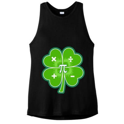 Math Pi Shamrock St Patricks Day Ladies PosiCharge Tri-Blend Wicking Tank