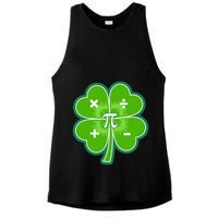 Math Pi Shamrock St Patricks Day Ladies PosiCharge Tri-Blend Wicking Tank
