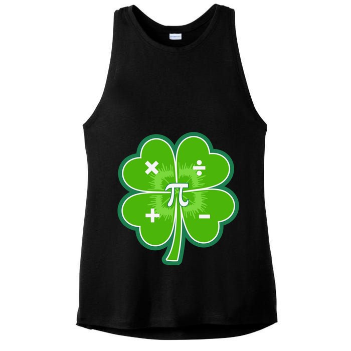 Math Pi Shamrock St Patricks Day Ladies PosiCharge Tri-Blend Wicking Tank