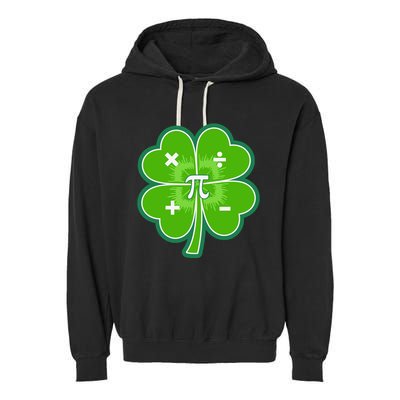 Math Pi Shamrock St Patricks Day Garment-Dyed Fleece Hoodie