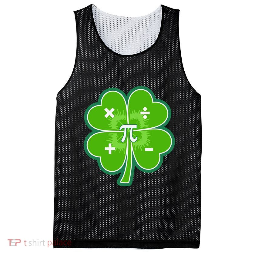 Math Pi Shamrock St Patricks Day Mesh Reversible Basketball Jersey Tank