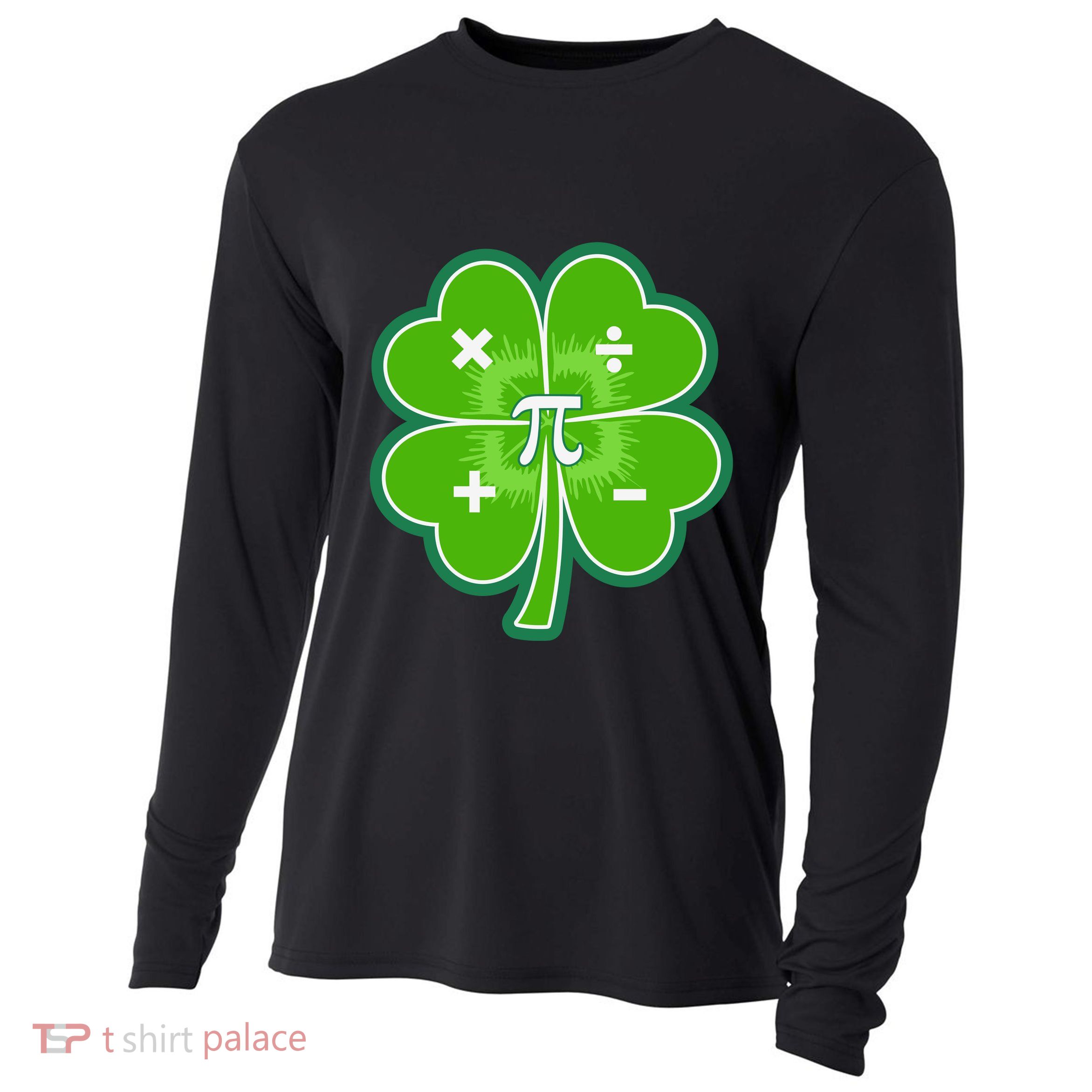 Math Pi Shamrock St Patricks Day Cooling Performance Long Sleeve Crew