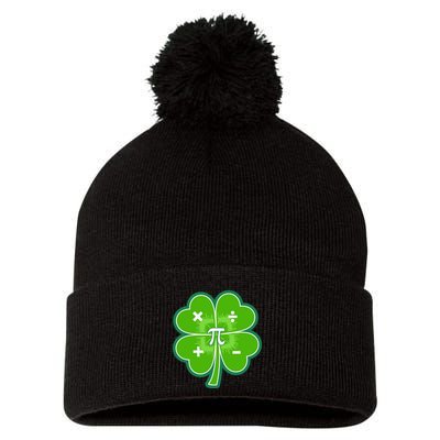 Math Pi Shamrock St Patricks Day Pom Pom 12in Knit Beanie