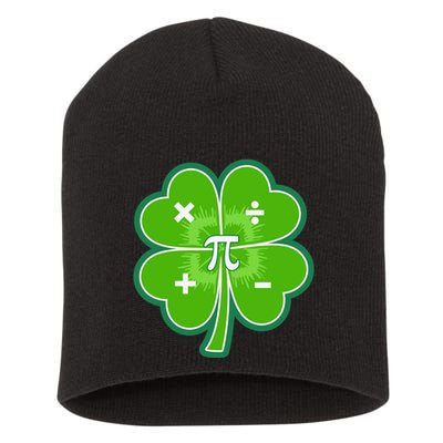 Math Pi Shamrock St Patricks Day Short Acrylic Beanie
