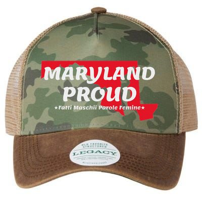 Maryland Proud State Motto Fatti Maschii Parole Femine Legacy Tie Dye Trucker Hat