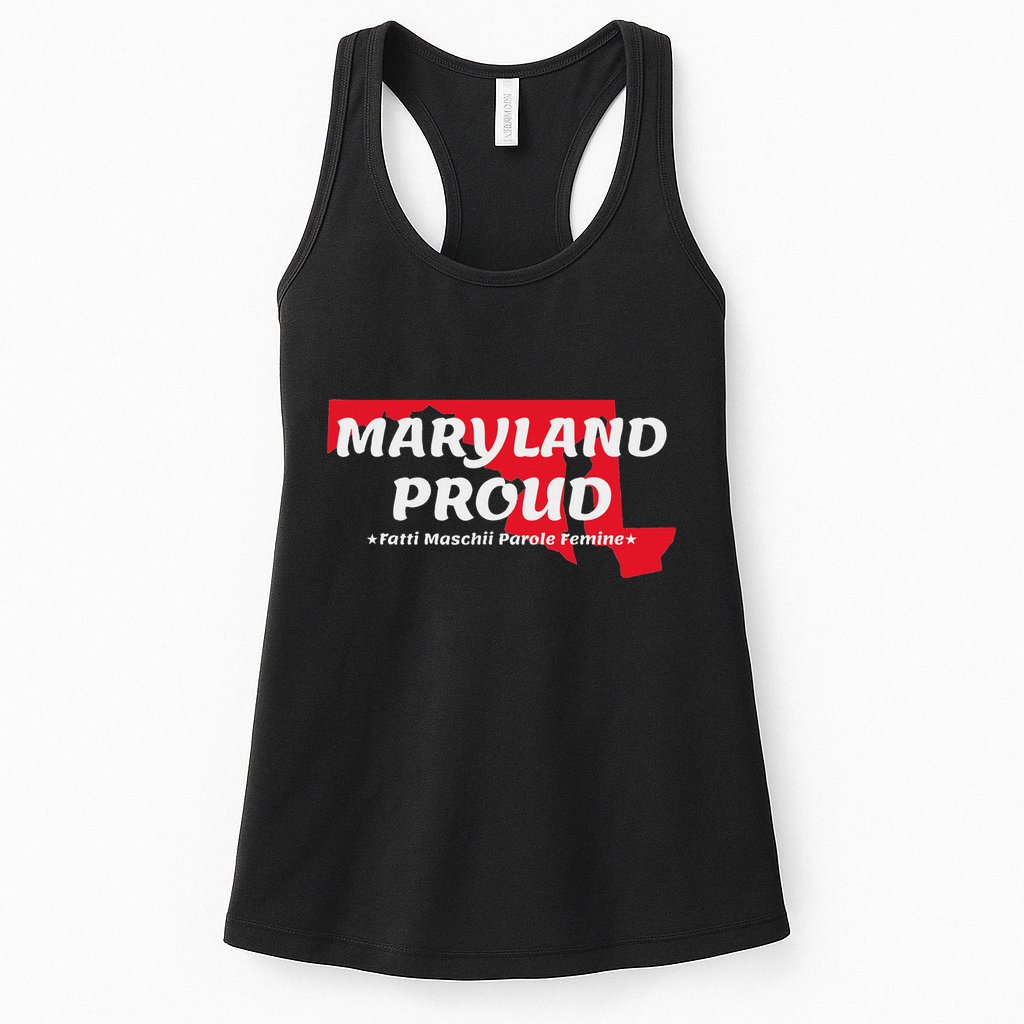 Maryland Proud State Motto Fatti Maschii Parole Femine Womens Tank Top