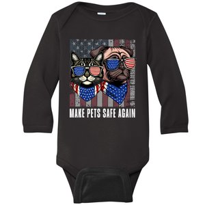 Make Pets Safe Again Trump Harris Debate Eating The Dogs Cat Baby Long Sleeve Bodysuit