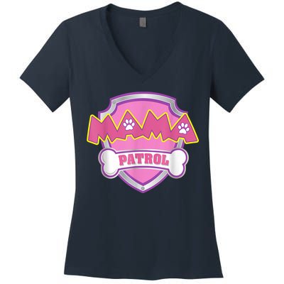 Mama Patrol Shirt Dog Mom Dad Women's V-Neck T-Shirt