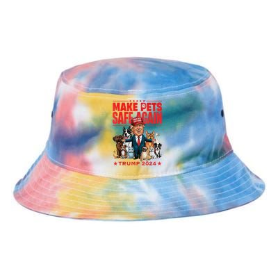 Make Pets Safe Again Trump 2024 Tie Dye Newport Bucket Hat