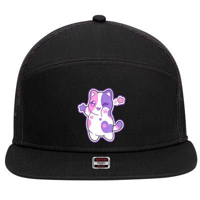 Meemeow Plush Squishy 7 Panel Mesh Trucker Snapback Hat