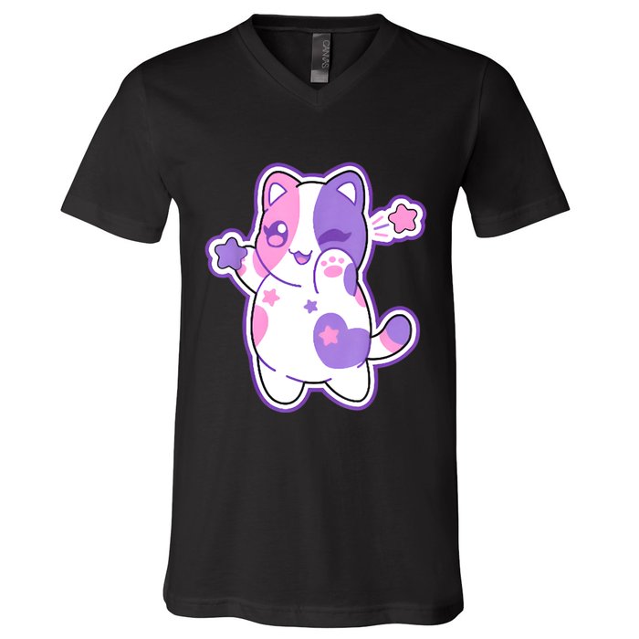 Meemeow Plush Squishy V-Neck T-Shirt