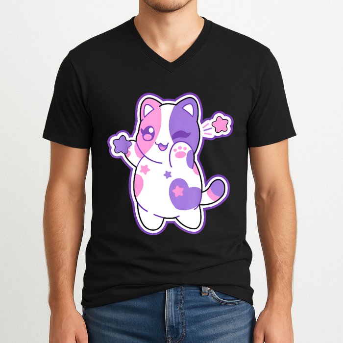 Meemeow Plush Squishy V-Neck T-Shirt