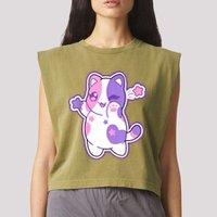 Meemeow Plush Squishy Garment-Dyed Women's Muscle Tee