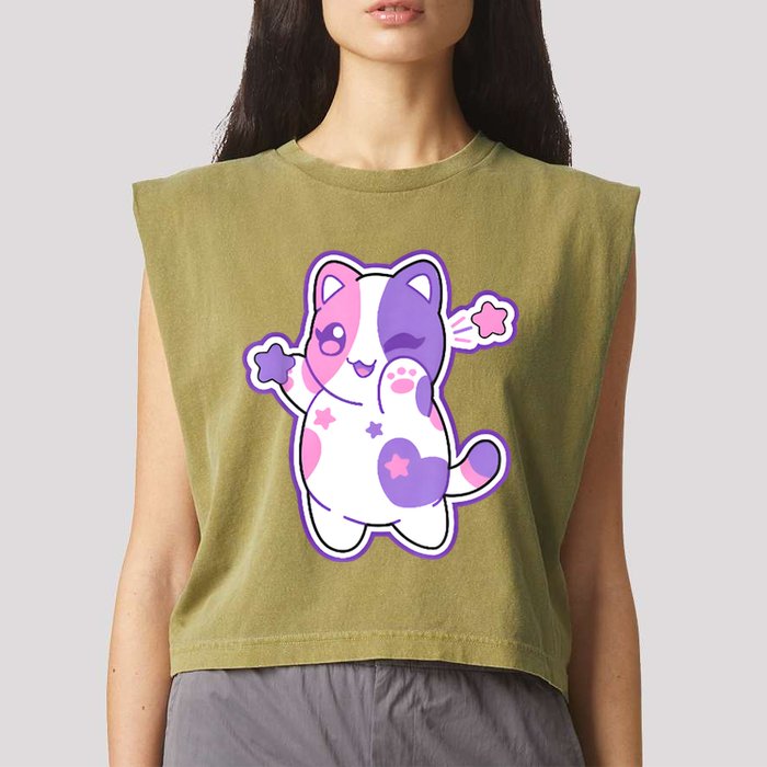 Meemeow Plush Squishy Garment-Dyed Women's Muscle Tee