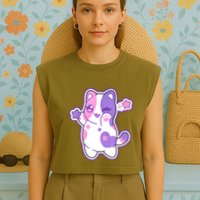 Meemeow Plush Squishy Garment-Dyed Women's Muscle Tee