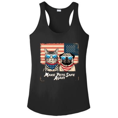 Make Pets Safe Again Funny Trump Harris Debate Ladies PosiCharge Competitor Racerback Tank