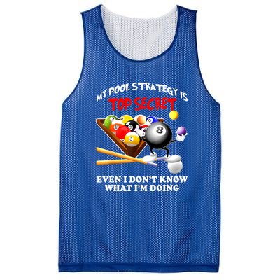 My Pool Strategy Is To Secret Billiards Pool Players Gift Funny Billiards Mesh Reversible Basketball Jersey Tank