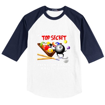 My Pool Strategy Is To Secret Billiards Pool Players Gift Funny Billiards Baseball Sleeve Shirt