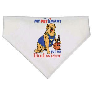 My Pet Smart But My Bud Wiser Funny Dog Lover USA-Made Doggie Bandana