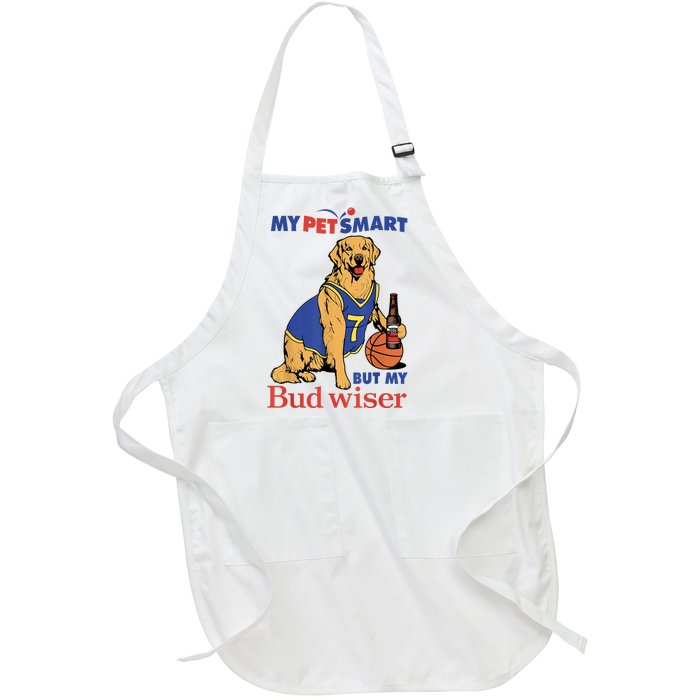 My Pet Smart But My Bud Wiser Funny Dog Lover Full-Length Apron With Pockets