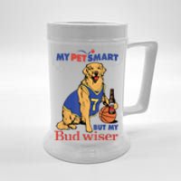 My Pet Smart But My Bud Wiser Funny Dog Lover Beer Stein