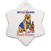 My Pet Smart But My Bud Wiser Funny Dog Lover Ceramic Star Ornament