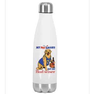 My Pet Smart But My Bud Wiser Funny Dog Lover Stainless Steel Insulated Water Bottle