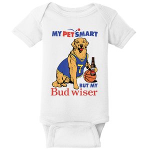 My Pet Smart But My Bud Wiser Funny Dog Lover Baby Bodysuit