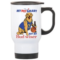 My Pet Smart But My Bud Wiser Funny Dog Lover Stainless Steel Travel Mug