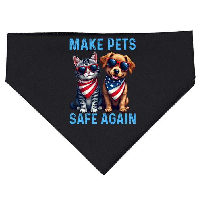 Make Pets Safe Again Funny Donald Trump They Are Eating The Dogs USA-Made Doggie Bandana