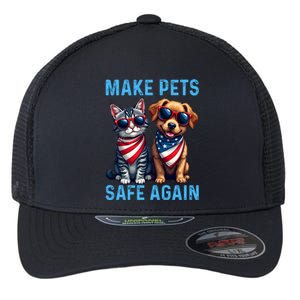 Make Pets Safe Again Funny Donald Trump They Are Eating The Dogs Flexfit Unipanel Trucker Cap