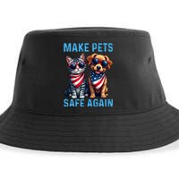 Make Pets Safe Again Funny Donald Trump They Are Eating The Dogs Sustainable Bucket Hat